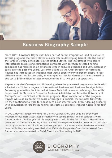 Business Biography Sample By Bestbiographysamples On Deviantart