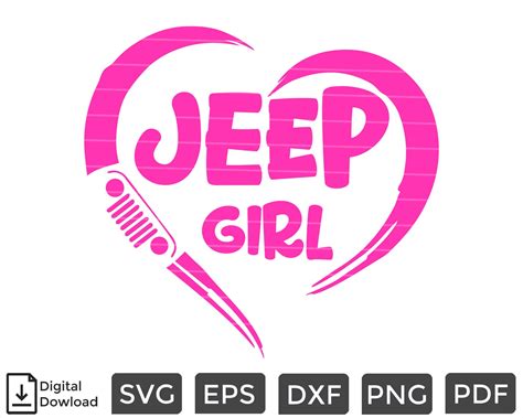 Jeep Girl Pink Heart Lovely Svg Png Jeep Svg Custom File Etsy