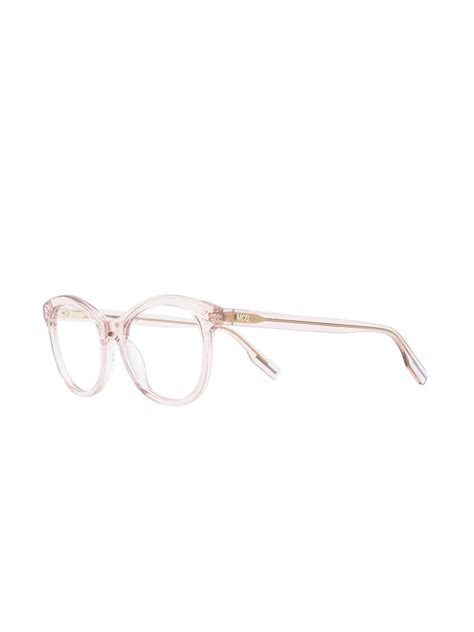 mcq round frame glasses farfetch