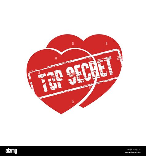 Two Hearts Top Secret Stamp As Secret Love Symbol Abstract Vector
