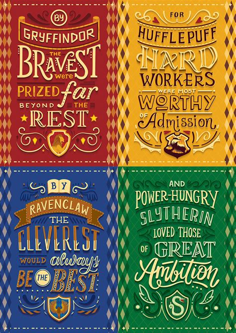 Find out which harry potter house you truly belong in, with a quiz that combines sorting hat magic with questions from social scientists. Hogwarts Houses on Behance