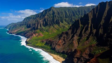 The Na Pali Coast From The Sky Kauai Island Hawaii Usa