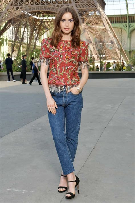 Lily Collins At Chanel Show During Front Row Fallwinter 2017 Haute