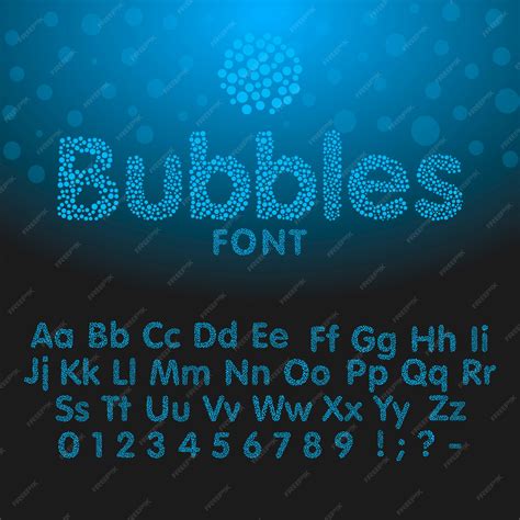 Letras Del Alfabeto Que Consisten En Burbujas Azules Vector Premium