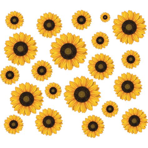 Multi Colored Sunflowers Home Art Wall Decal 21 Inches X 28 Inches