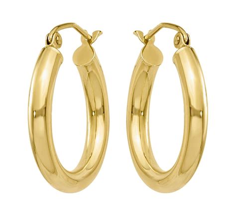 14k Gold Classic Hoop Earrings —