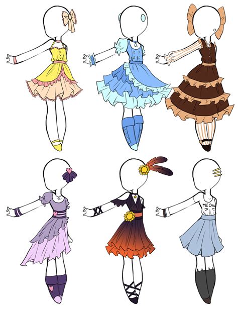 Cute Adoptable Dresses Closed By Aligelica On Deviantart Anime Girl
