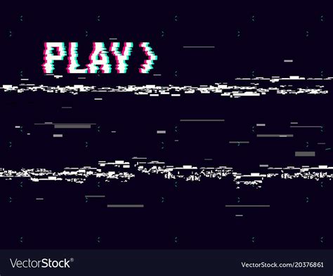 Vhs Glitch Play Effect Background Retro Playback Vector Image Vhs
