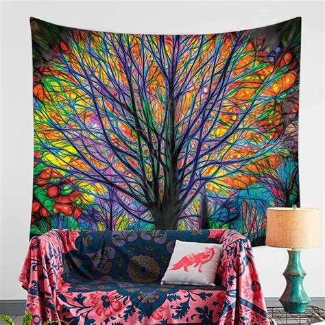 Tree Of Life Tapestry Indian Hippie Bohemian Colorful Tapestry Wall