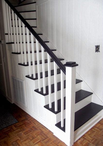 Black And White Painted Staircase Transformation Remodelaholic