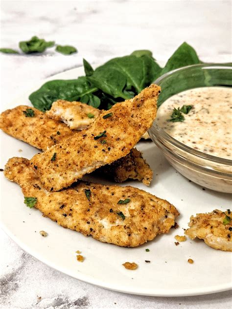 Baked Almond Crusted Chicken Tenders With Maple Dijon Sauce Hayls