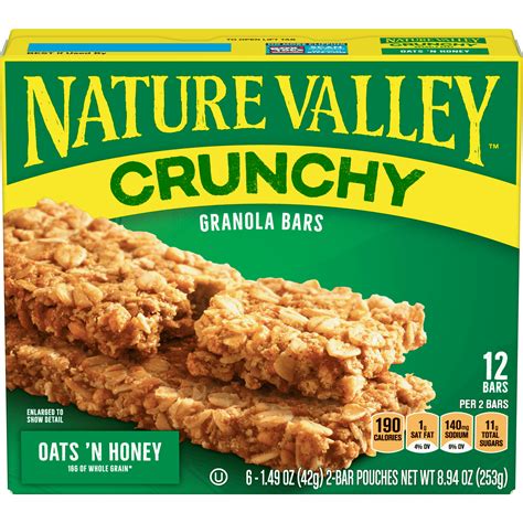 Nature Valley Crunchy Granola Bars Oats N Honey 12 Ct 894 Oz