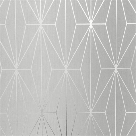 Muriva Kayla Metallic Geometric Diamond Triangles Wallpaper Dove