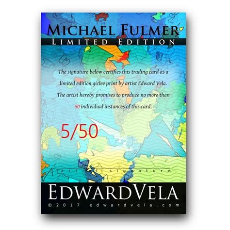 Michael Fulmer Sketch Card Limited Edward Vela Signed On Ebid