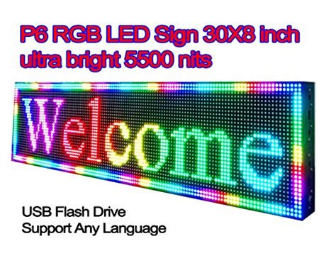 Ultra Bright 5500nits 30 X 8 P6 Full Color Semi Outdoor Led Sign Rgb