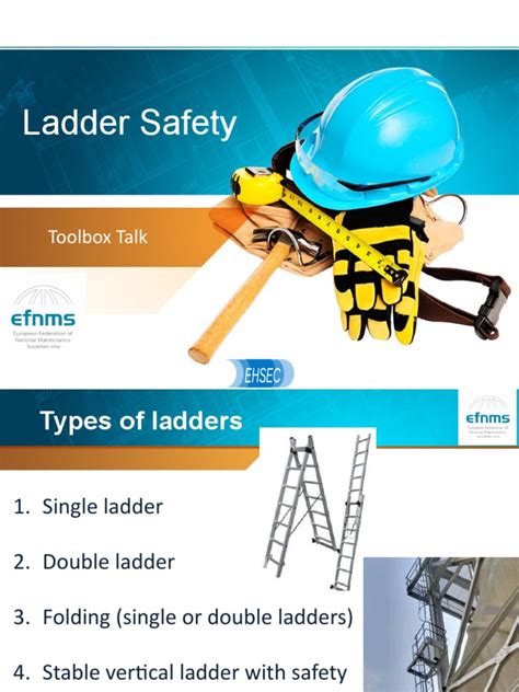 Ehsec Toolbox Talk Ladder Safety Pdf Ladder Stairs