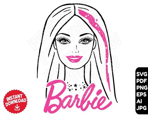 Barbie SVG Vector Cut File Barbie Clipart Barbie Png Etsy