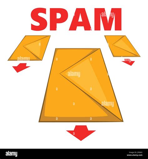 Spam Envelopes Icon In Cartoon Style Isolated On White Background Vector Illustration Stock