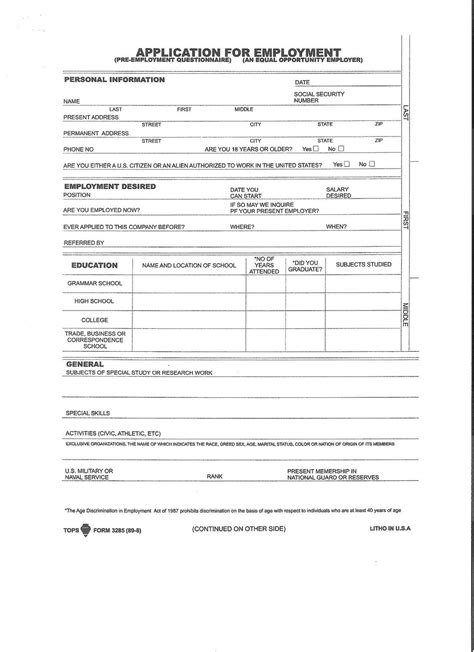 Take cues from these job application letter samples to get the word out. Printable Blank Employment Application Forms | Employment ...