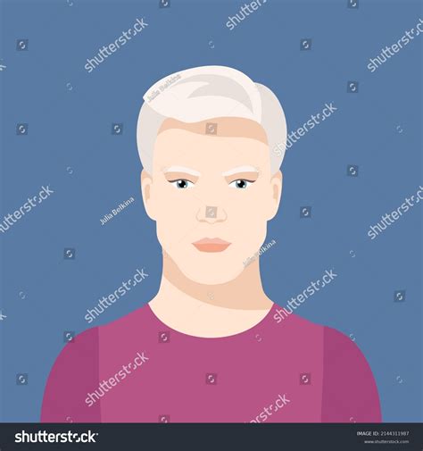 Portrait Albino Man Vector Illustration Guy Stock Vector Royalty Free