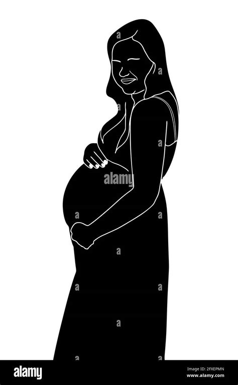 Pregnancy Bump Illustration Black And White Stock Photos And Images Alamy