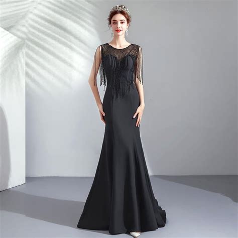 Black Mermaid Dress Formal Evening Dress 2019 Sale