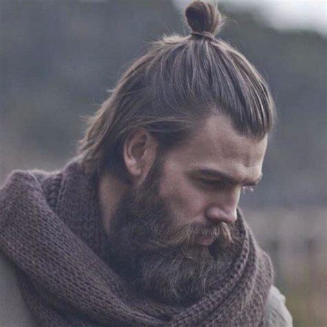 Beautiful Hipster Haircut With Samurai Man Bun Mens Hairstyles With