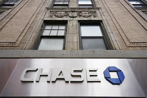 Sign At The Entrance Of A Chase Bank Branch Editorial Photography