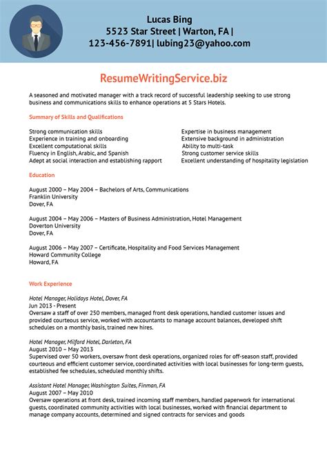 In general the staff can be placed into three different categories: Hotel Manager Resume Sample | Resume Writing Service