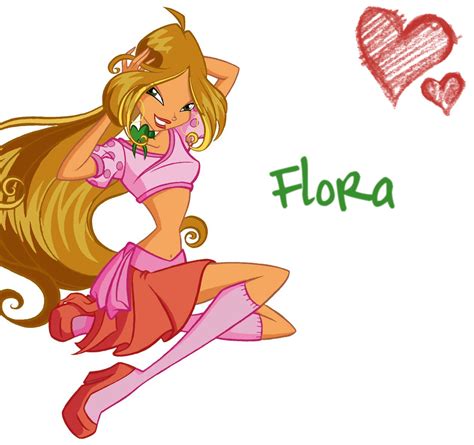 The holographic wings are inspired by a very old concept art. Winx Club Wallpaper - Flora by SpieFlie on DeviantArt