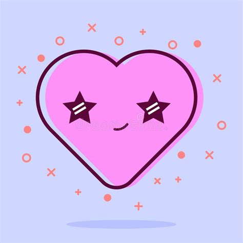 Heart Cartoon Cute Love Logo Vector Kawaii Design Doodle Style
