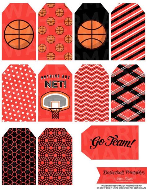 Free Printable Basketball Gift Tags
