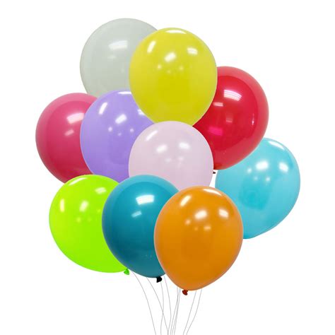 12 Solid Latex Balloons Assorted Colors