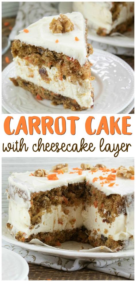 Carrot Cake With A Cheesecake Layer Easy Easter Desserts Carrot Cake