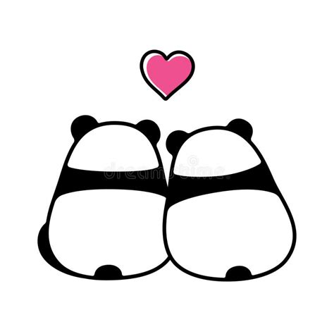 Leuk Pandapaar In Liefde Vector Illustratie Illustration Of Dier
