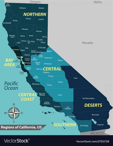 map state california usa royalty free vector image
