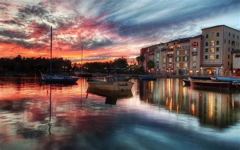 Portofino Italy Boat Sea Water Reflection Sunset
