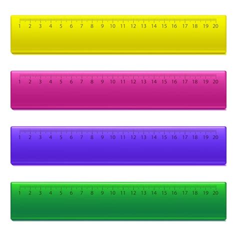 Premium Vector Realistic Detailed 3d Color School Measuring Rulers