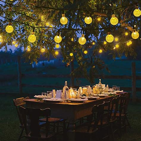 Brightown patio outdoor string lights. 21ft 30 LED Solar Fairy Globe String Light ,Twinkle Lights ...