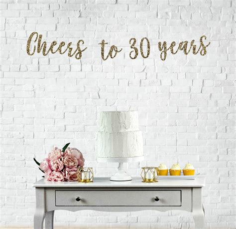 Cheers To 30 Years Banner 30th Birthday Party 30th Etsy
