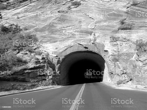Mountain Tunnel In Black And White Stock Photo Download Image Now