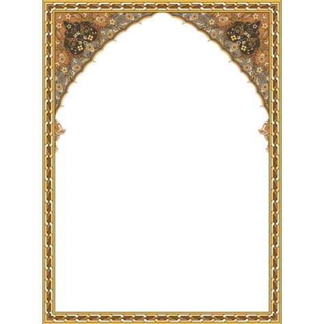 Islamic Frame With Arabic Ornament On Gold Download Png Image