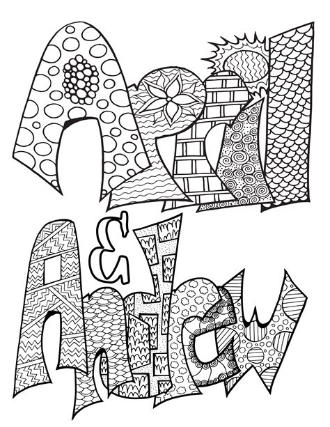 Free Personalized Name Coloring Pages For Adults - Wickedgoodcause