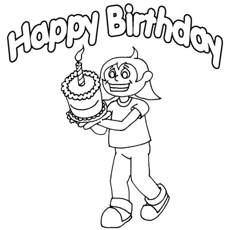Coloring Page Happy Birthday Coloring Page Book Free Download