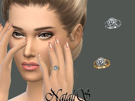 Sims 4 — Natalishalo Diamond Engagement Ring By Natalis — Halo Diamond