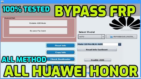 All Huawei Honor Frp Tool Adb Fastboot Method Tested Exclusive Youtube
