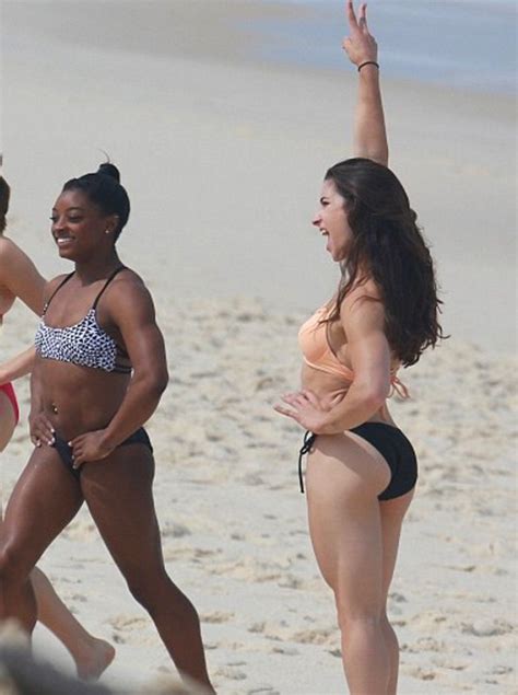 Simone Biles Aly Raisman Having Fun On Rio Beach Pics Vid