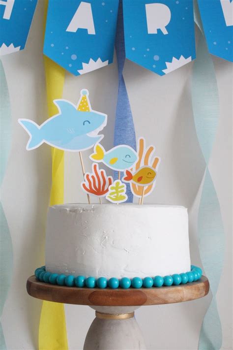 Shark Cake Topper Under The Sea Cake Decorations Shark Birthday Party
