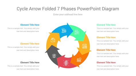 Cycle Arrow Folded 7 Phases Powerpoint Diagram Ciloart Riset