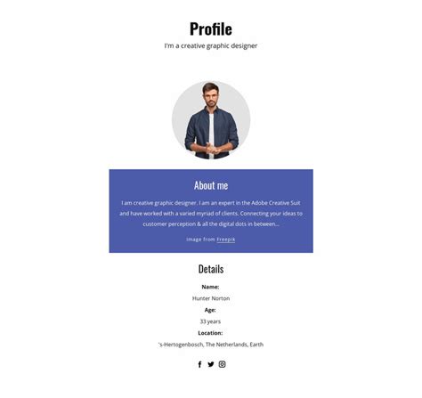 Graphic Designer Profile Website Design